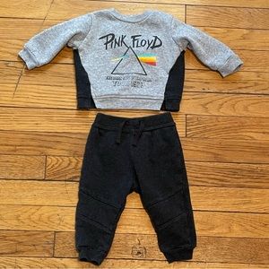Pink Floyd Gray and Black Matching Sweatpants Set